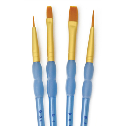 Royal & Langnickel Crafters Choice Rubber Grip Brush Set - (4 Pieces) Assortment